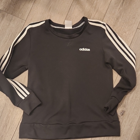 Adidas Black Sweatshirt with White Stripes - Picture 1 of 5